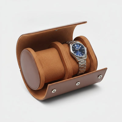 Étui de voyage 2 montres - Rouleau simili-cuir